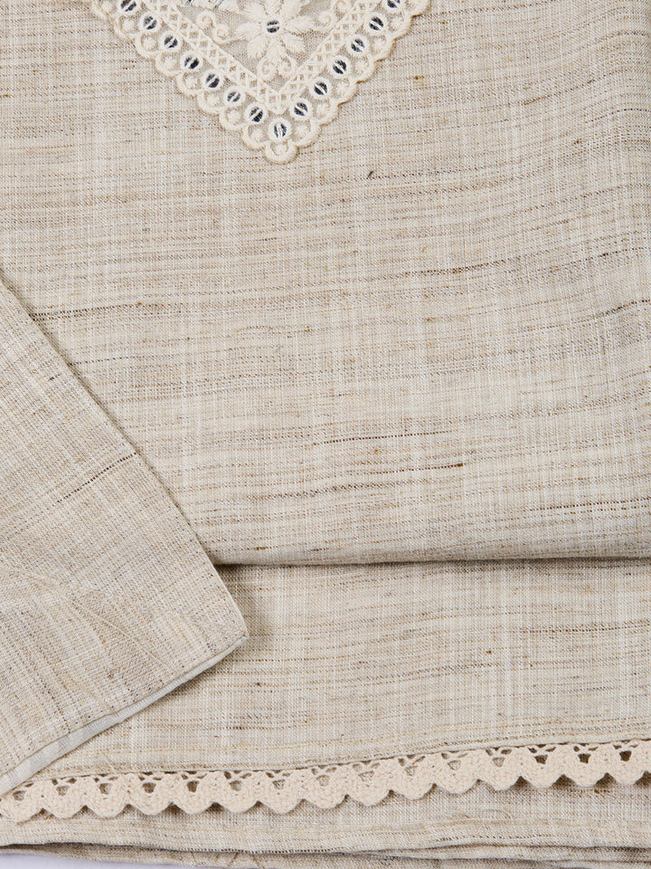 Neck Embroidery Cotton Unstitched Suit With Dupatta