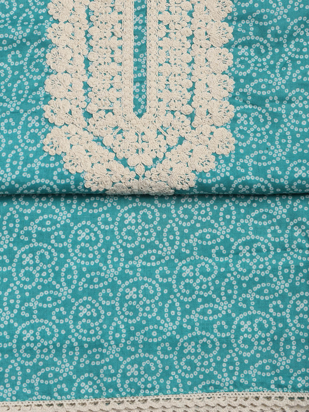 Embroidered Cotton Blend Unstitched Suit Piece With Dupatta