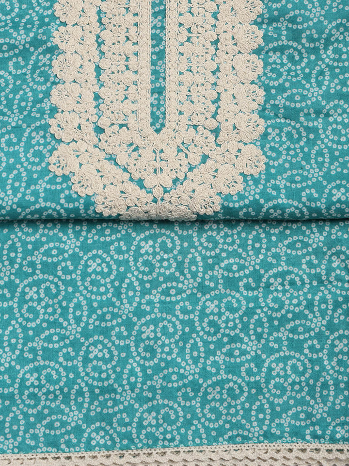 Embroidered Cotton Blend Unstitched Suit Piece With Dupatta