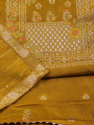 Woven Chanderi Unstitched Suit With Dupatta