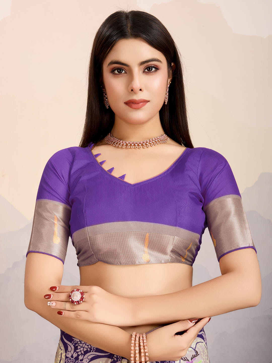 Zari Jaal Woven Art Silk Saree