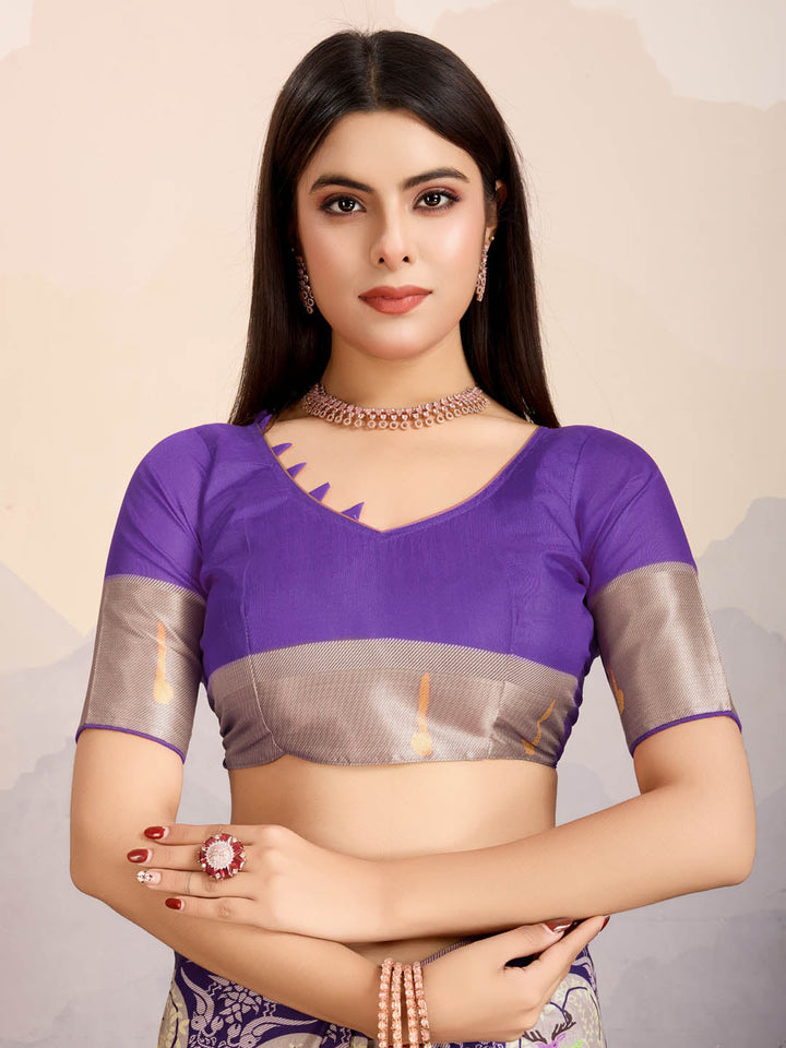 Zari Jaal Woven Art Silk Saree