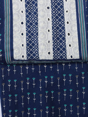 Printed Cotton Blend Unstitched Suit With Dupatta