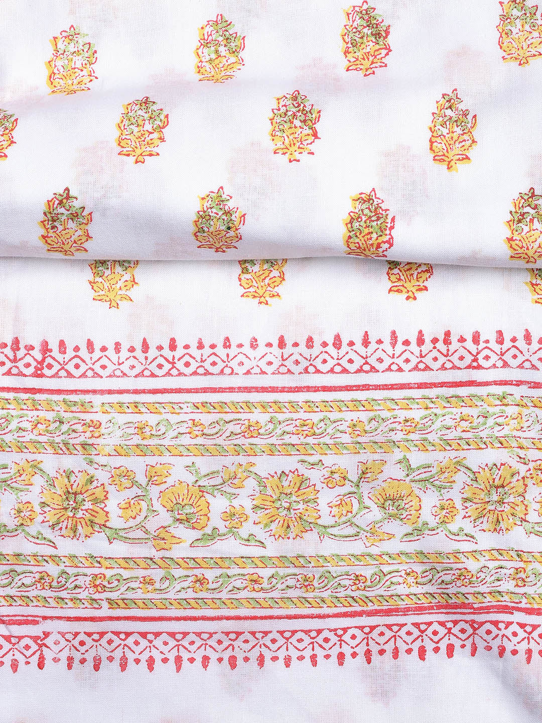 Printed Cotton Blend Unstitched Suit With Dupatta