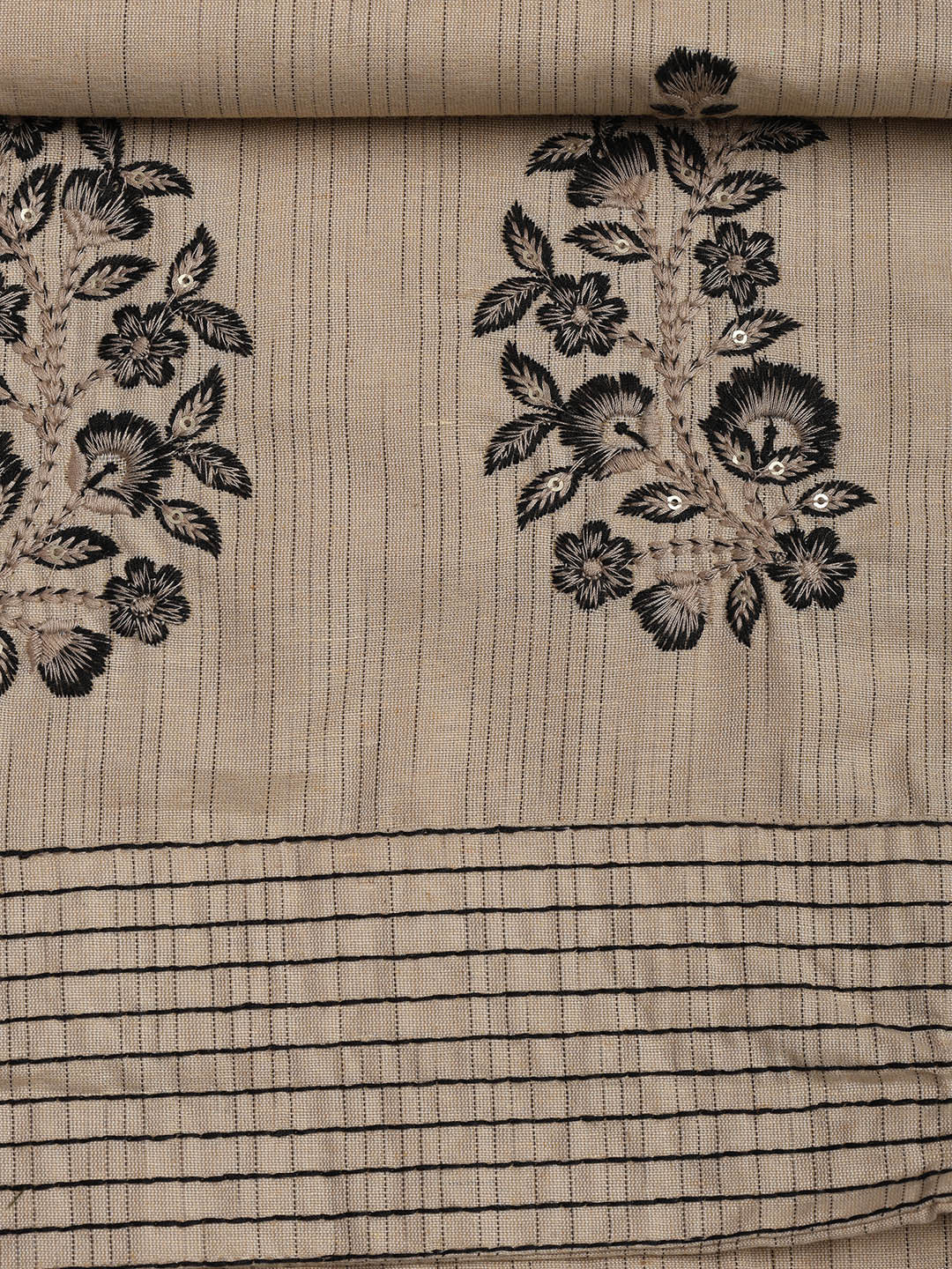 Embroidered Chanderi Unstitched Suit Piece With Dupatta