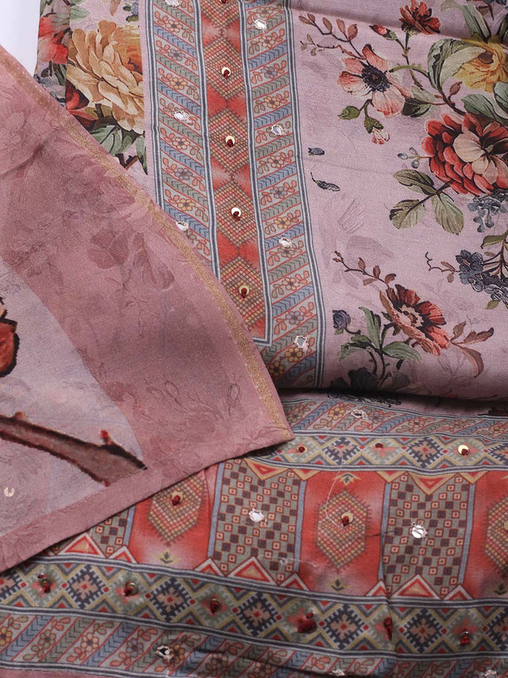 Printed Muslin Unstitched Suit With Dupatta
