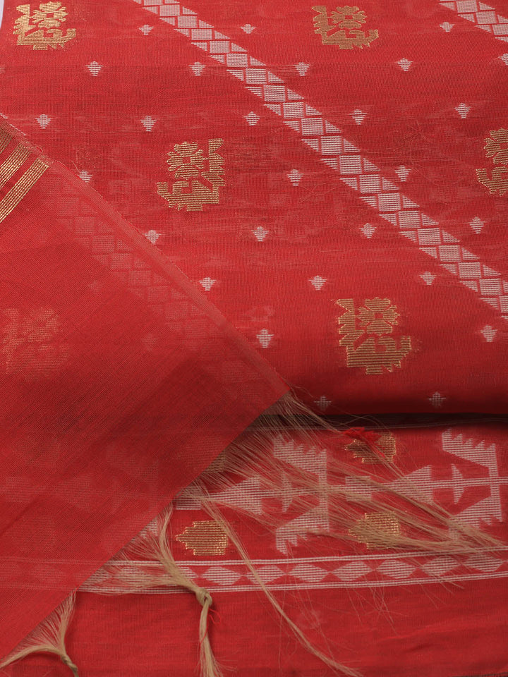 Jamdani Chanderi Unstitched Suit Piece With Dupatta