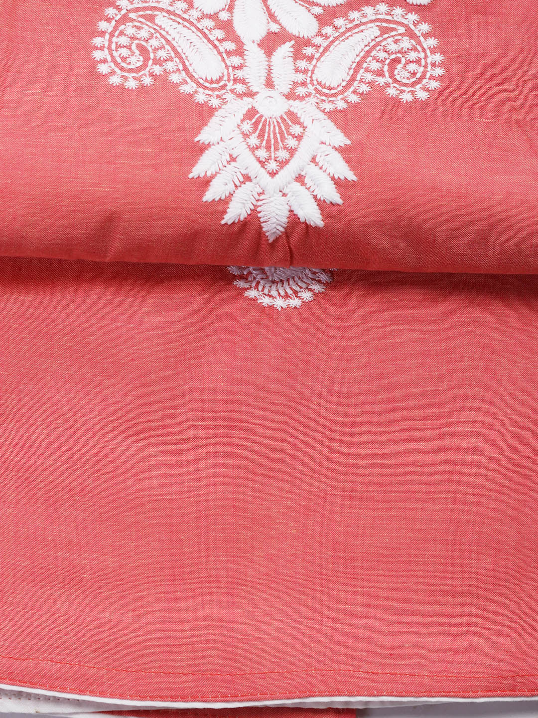 Neck Embroidered Cotton Blend Unstitched Suit With Dupatta