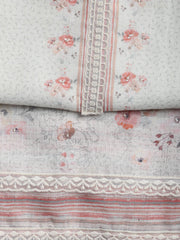 Printed Cotton Blend Unstitched Suit With Dupatta