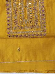 Neck Embroidery Chanderi Unstitched Suit With Dupatta