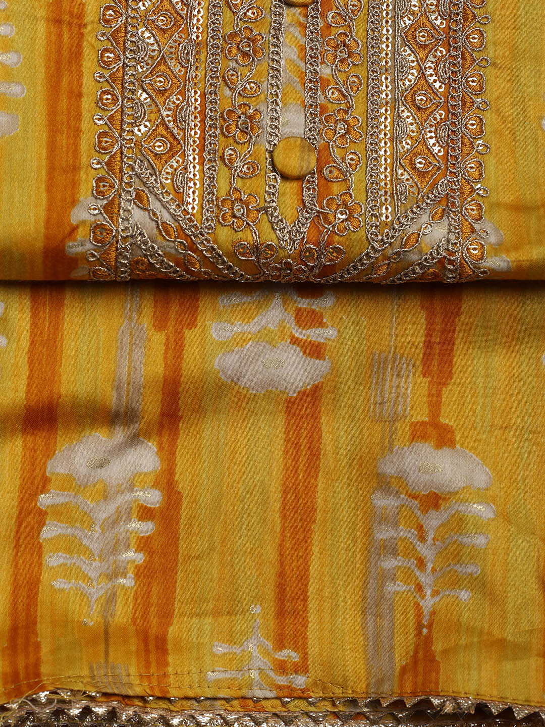 Embroidered Cotton Blend Unstitched Suit Piece With Dupatta