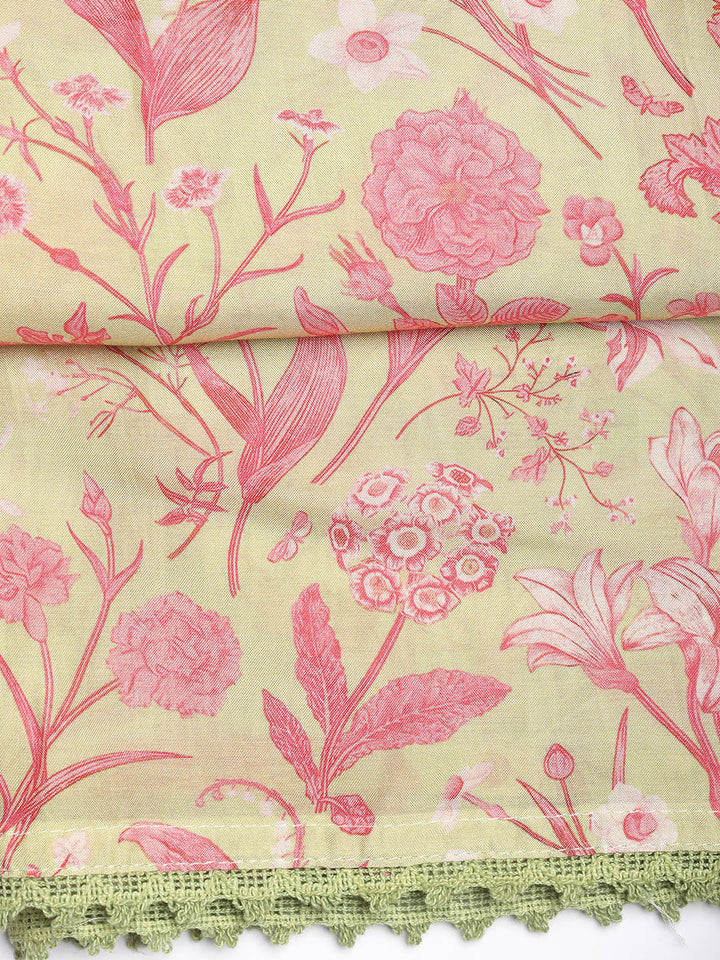 Printed Muslin Unstitched Suit With Dupatta