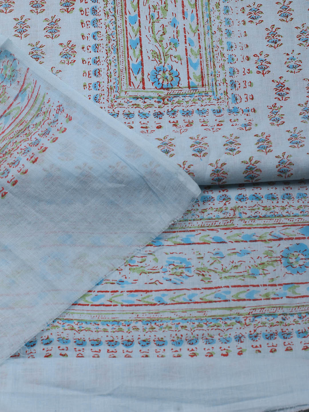 Printed Cotton Blend Unstitched Suit Piece With Dupatta