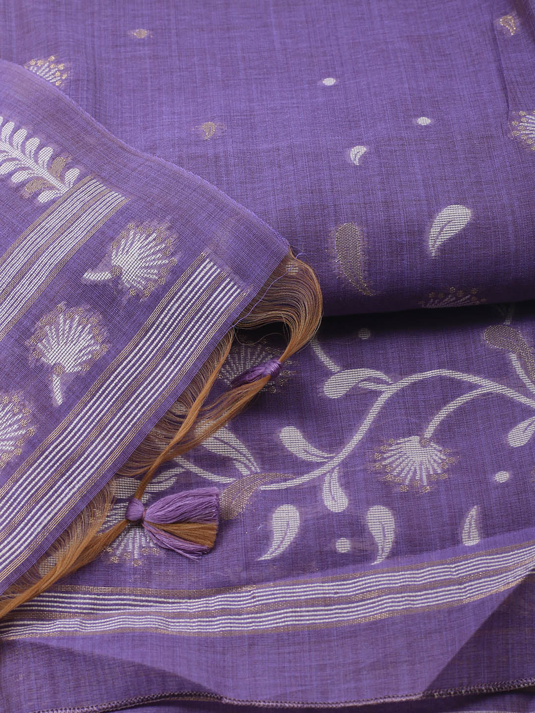 Neck Embroidery Chanderi Unstitched Suit With Dupatta