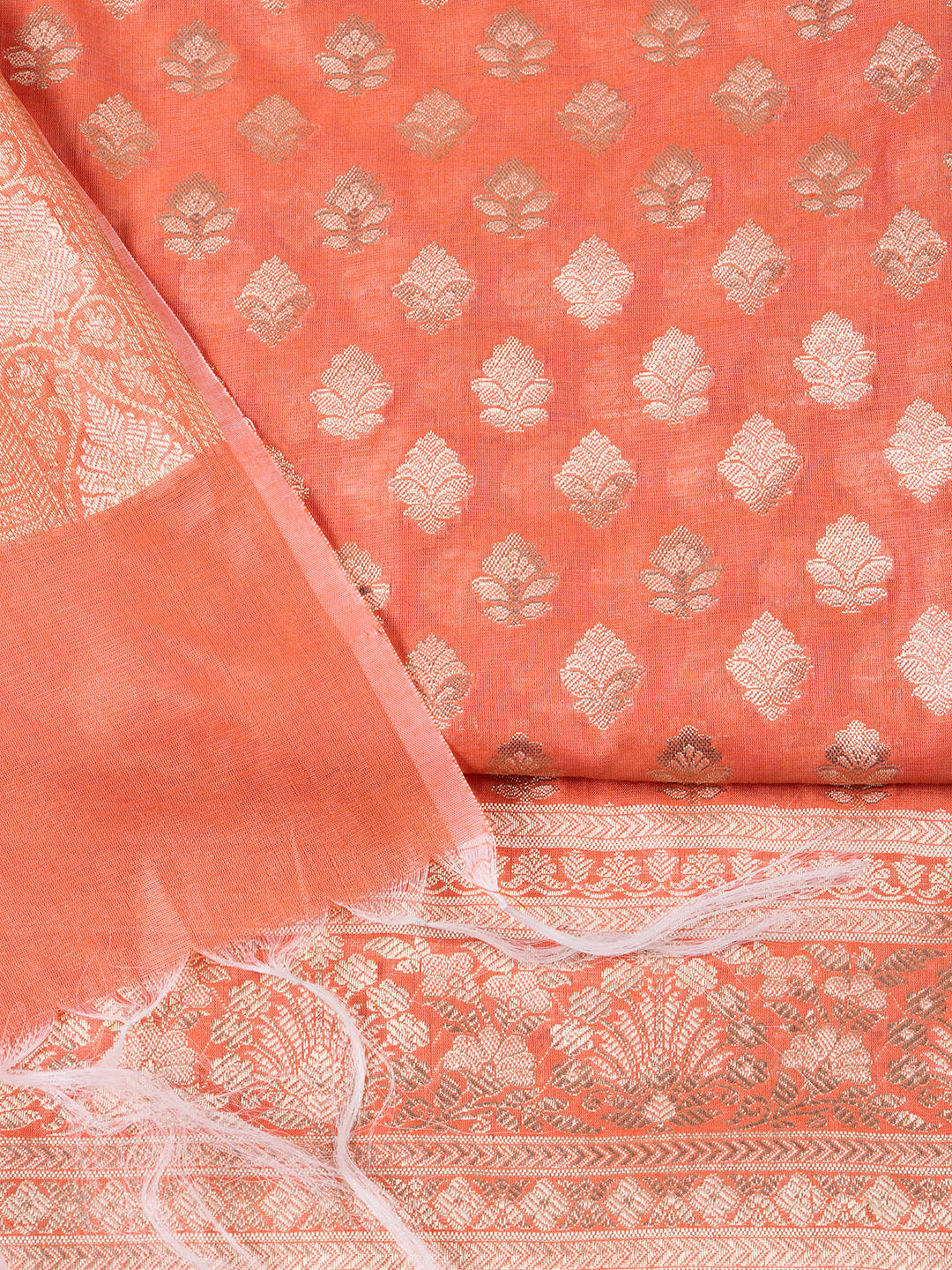 Woven Chanderi Unstitched Suit With Dupatta