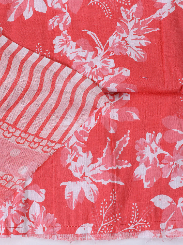 Printed Cotton Blend Unstitched Suit With Dupatta