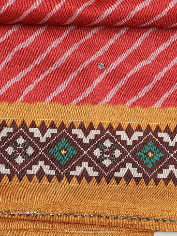 Cotton Blend Unstitched Suit Piece With Dupatta