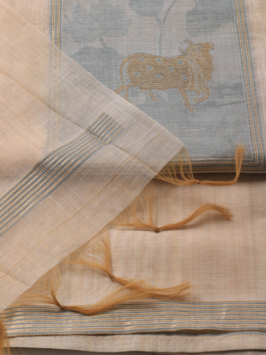 Jamdhani Chanderi Unstitched Suit Piece With Dupatta