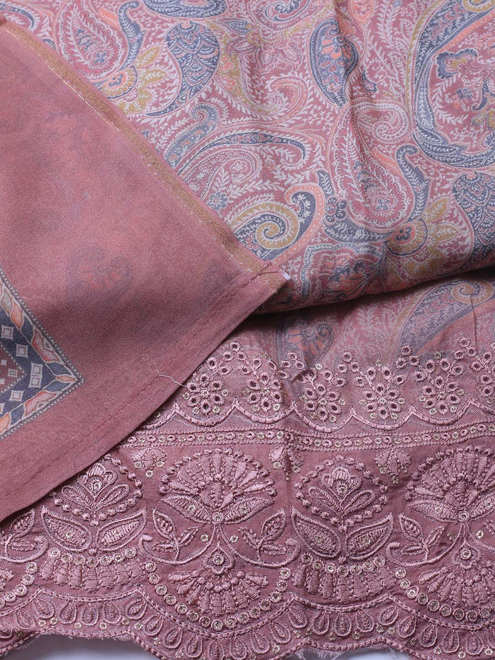 Printed Muslin Unstitched Suit With Dupatta