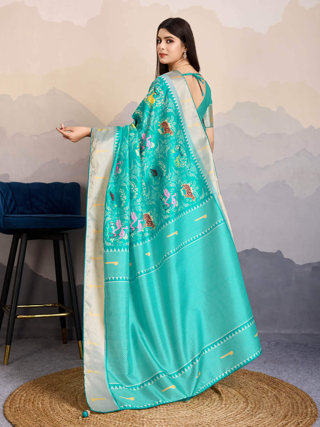 Zari Jaal Woven Art Silk Saree