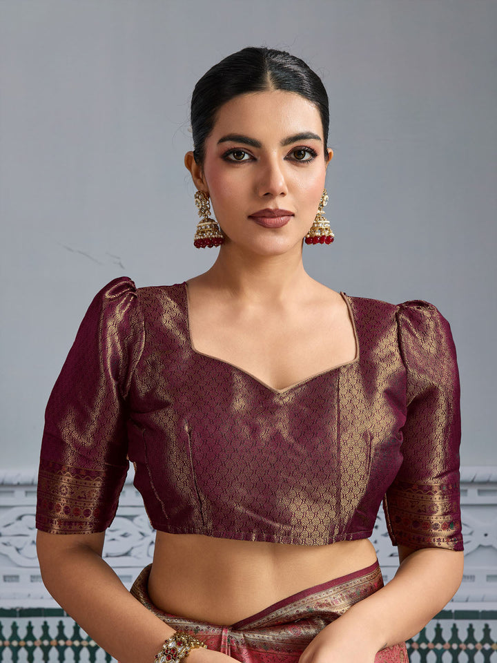 Woven Design Meenakari Kanjivaram Silk Saree