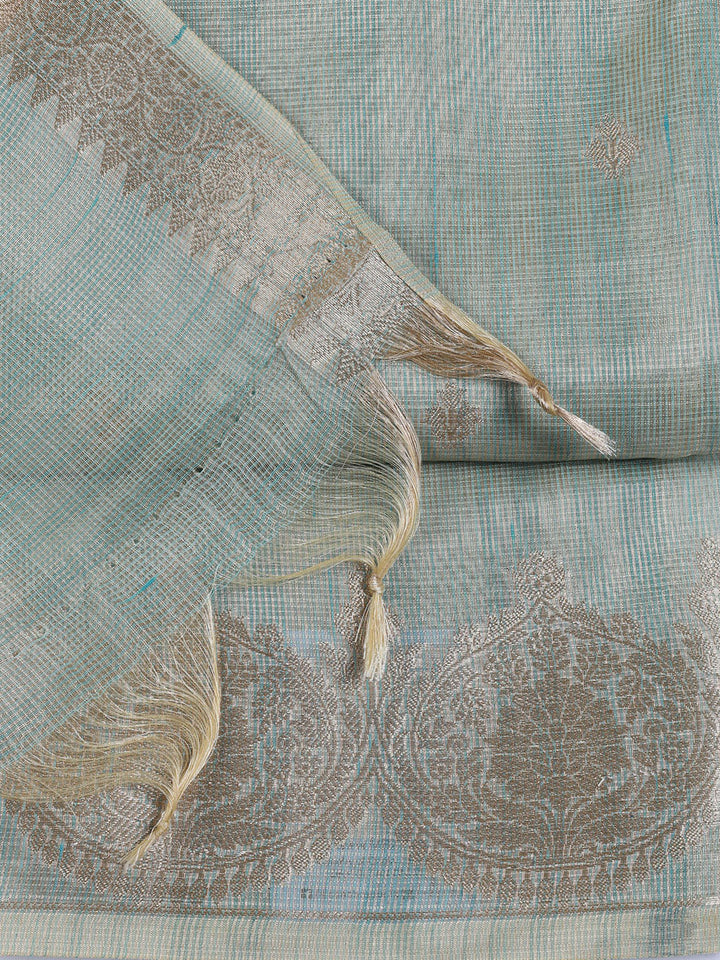Woven Tissue Unstitched Suit With Dupatta