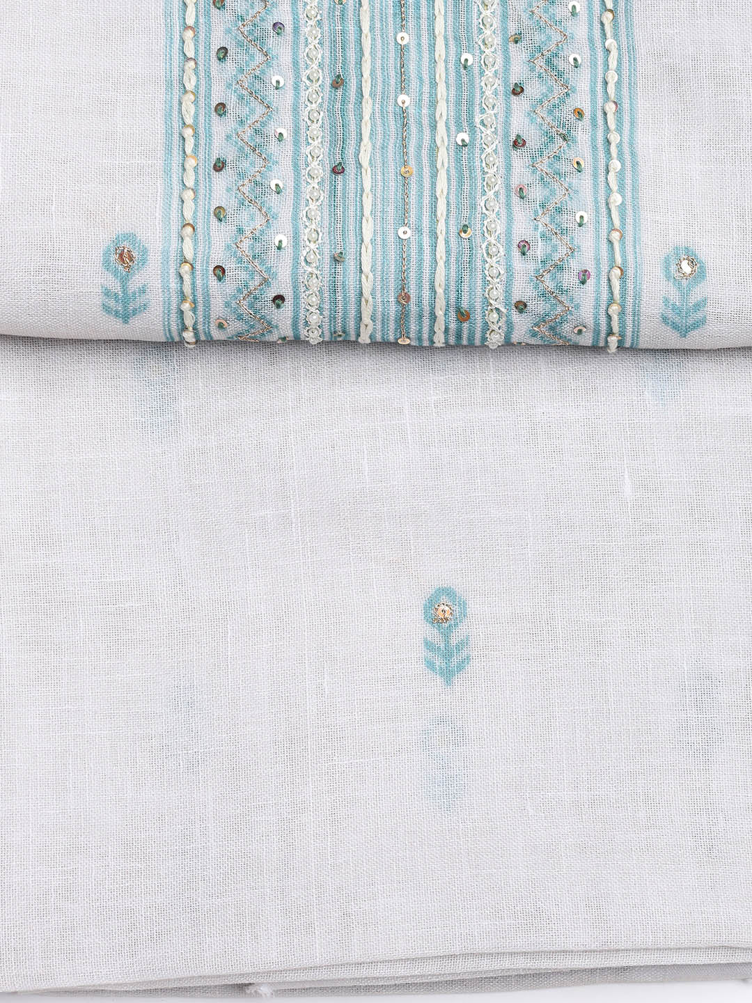Printed Linen Unstitched Suit With Dupatta