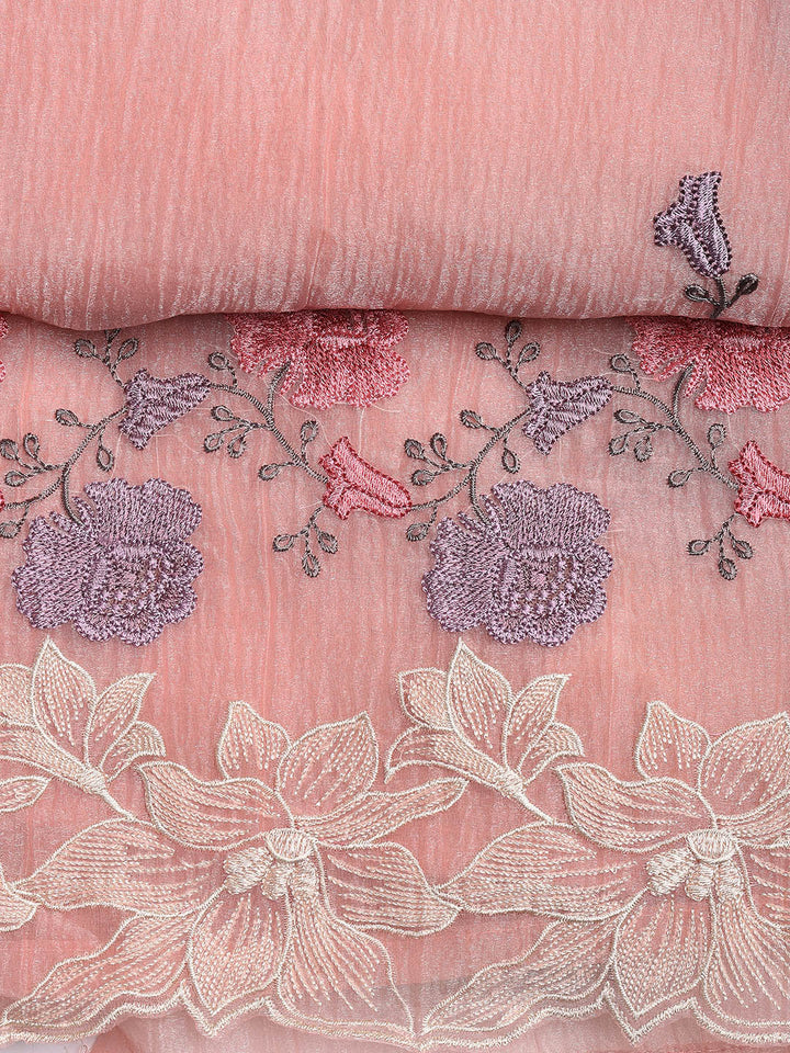 Embroidery Tissue Unstitched Suit With Dupatta