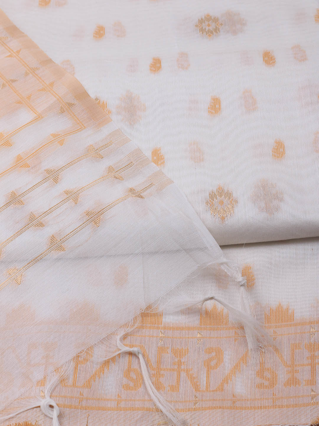 Jamdani Chanderi Unstitched Suit Piece With Dupatta