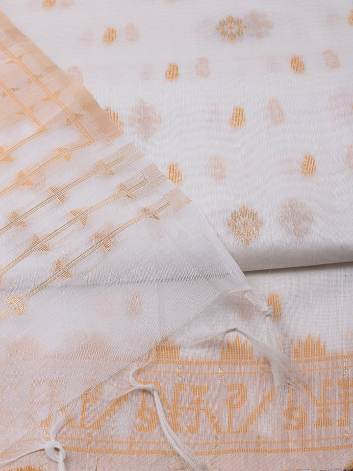 Jamdani Chanderi Unstitched Suit Piece With Dupatta