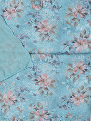 Printed Cotton Blend Unstitched Suit With Dupatta