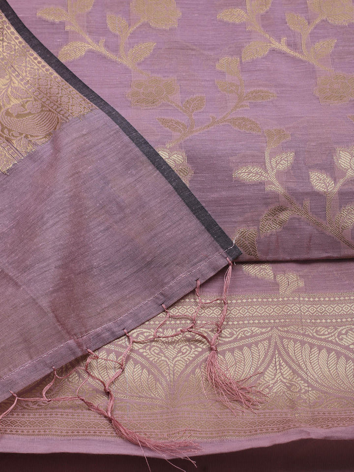 Woven Chanderi Unstitched Suit With Dupatta
