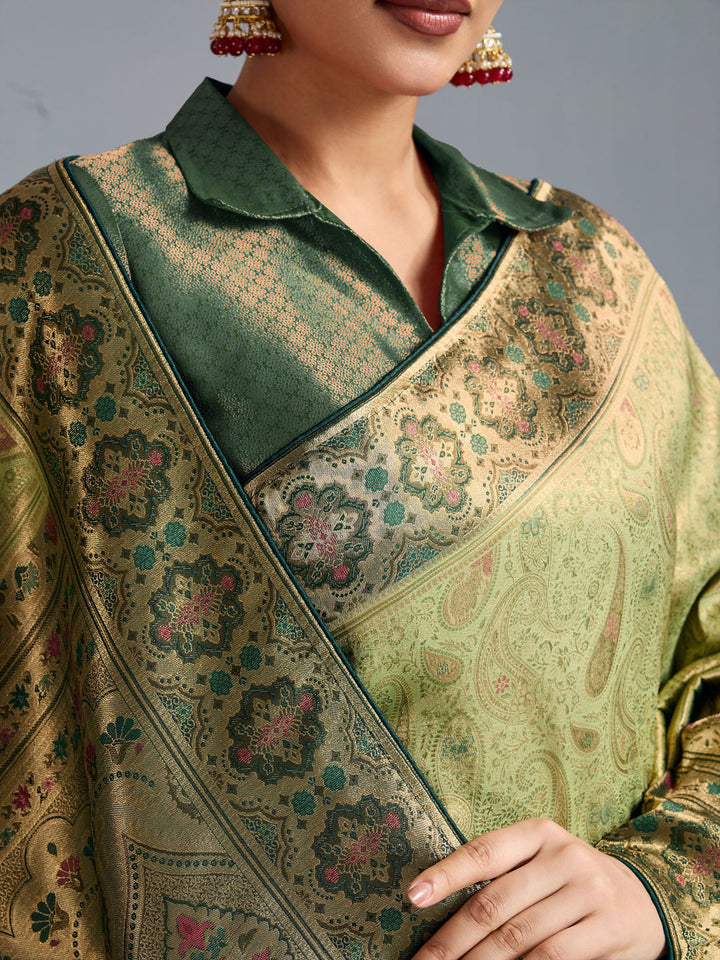Woven Design Meenakari Kanjivaram Silk Saree