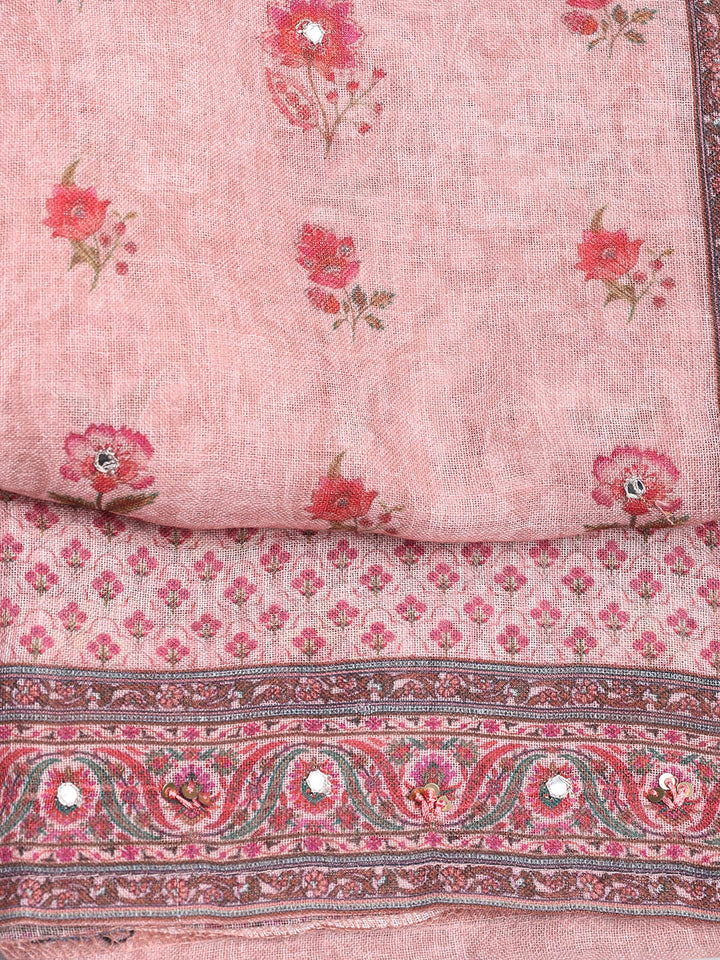 Printed Linen Unstitched Suit With Dupatta
