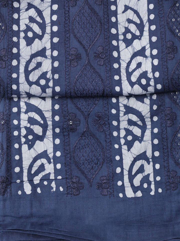 Printed Cotton Blend Unstitched Suit With Dupatta