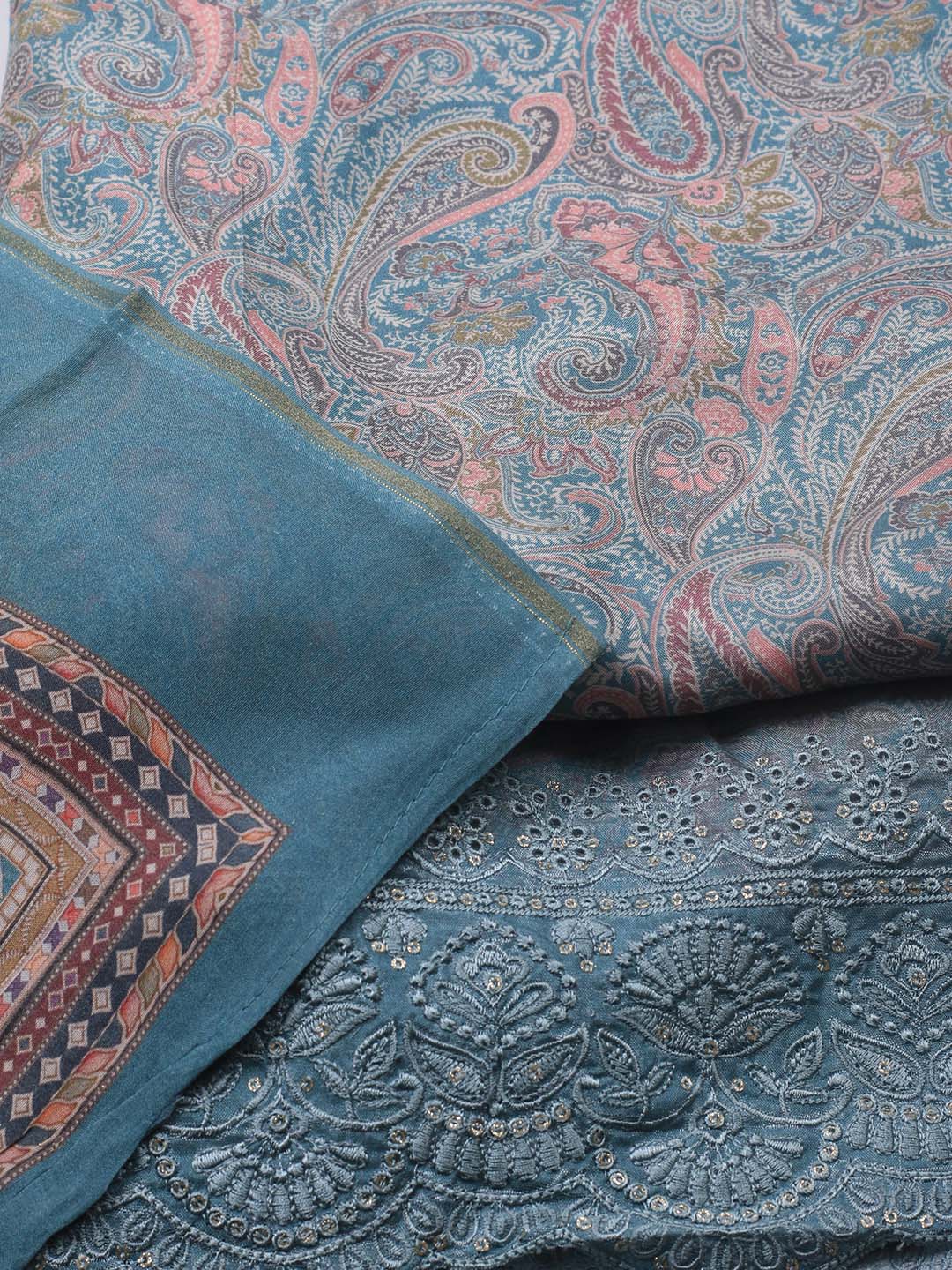 Printed Muslin Unstitched Suit With Dupatta