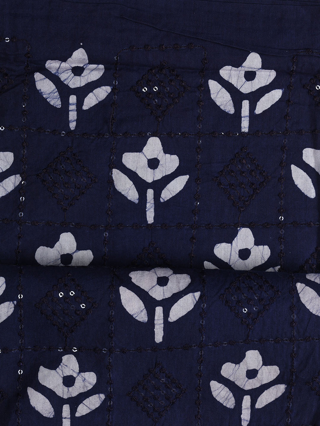 Printed Cotton Blend Unstitched Suit With Dupatta