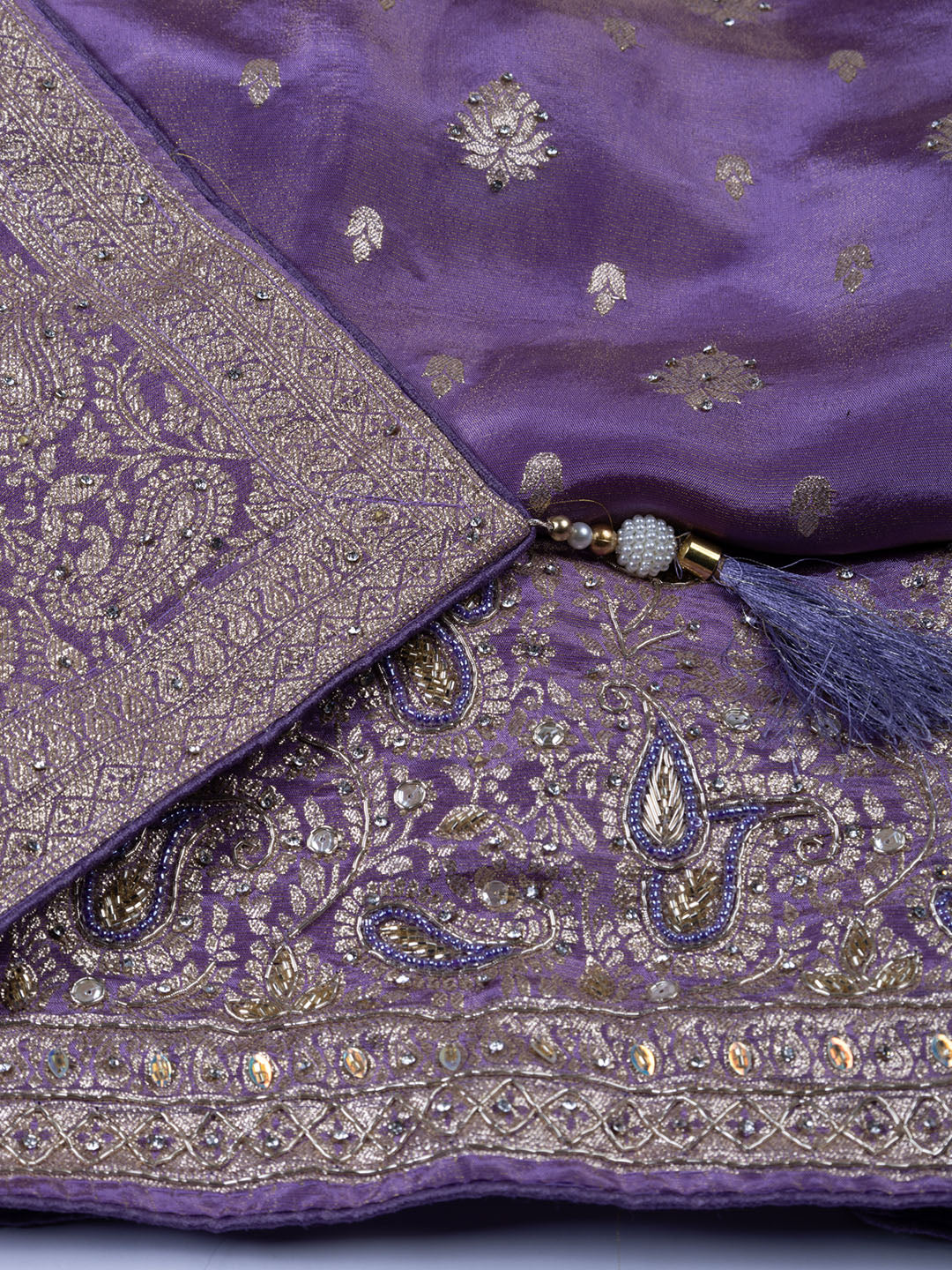 Embroidered Tissue Unstitched Suit With Dupatta