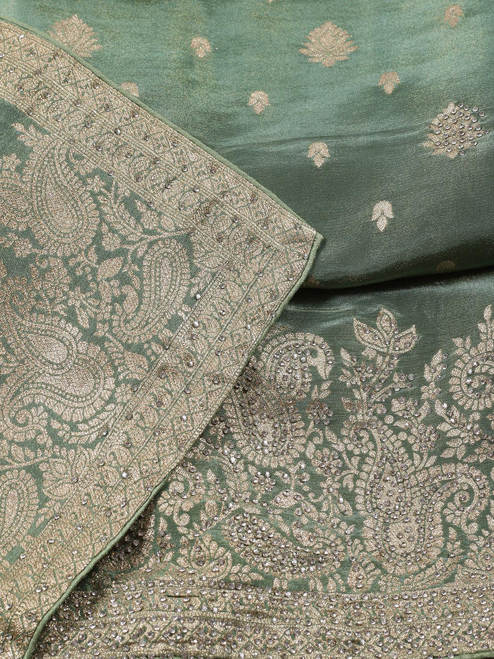 Woven Handloom Unstitched Suit Piece With Dupatta