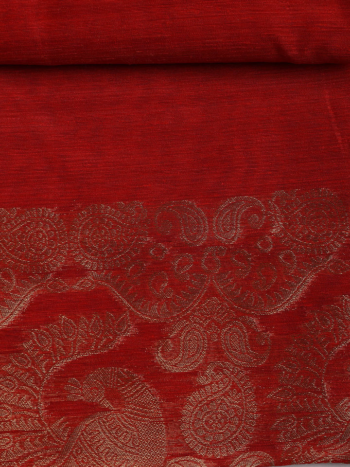 Woven Chanderi Unstitched Suit Piece With Dupatta