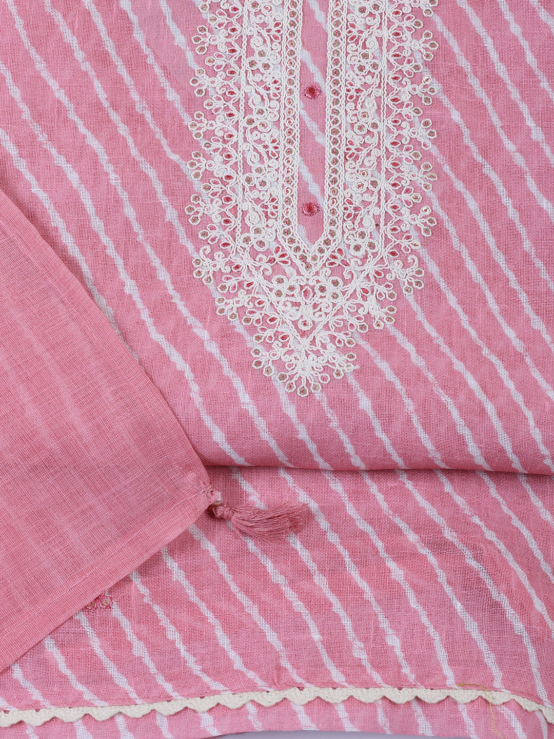 Floral Printed Linen Unstitched Suit With Dupatta