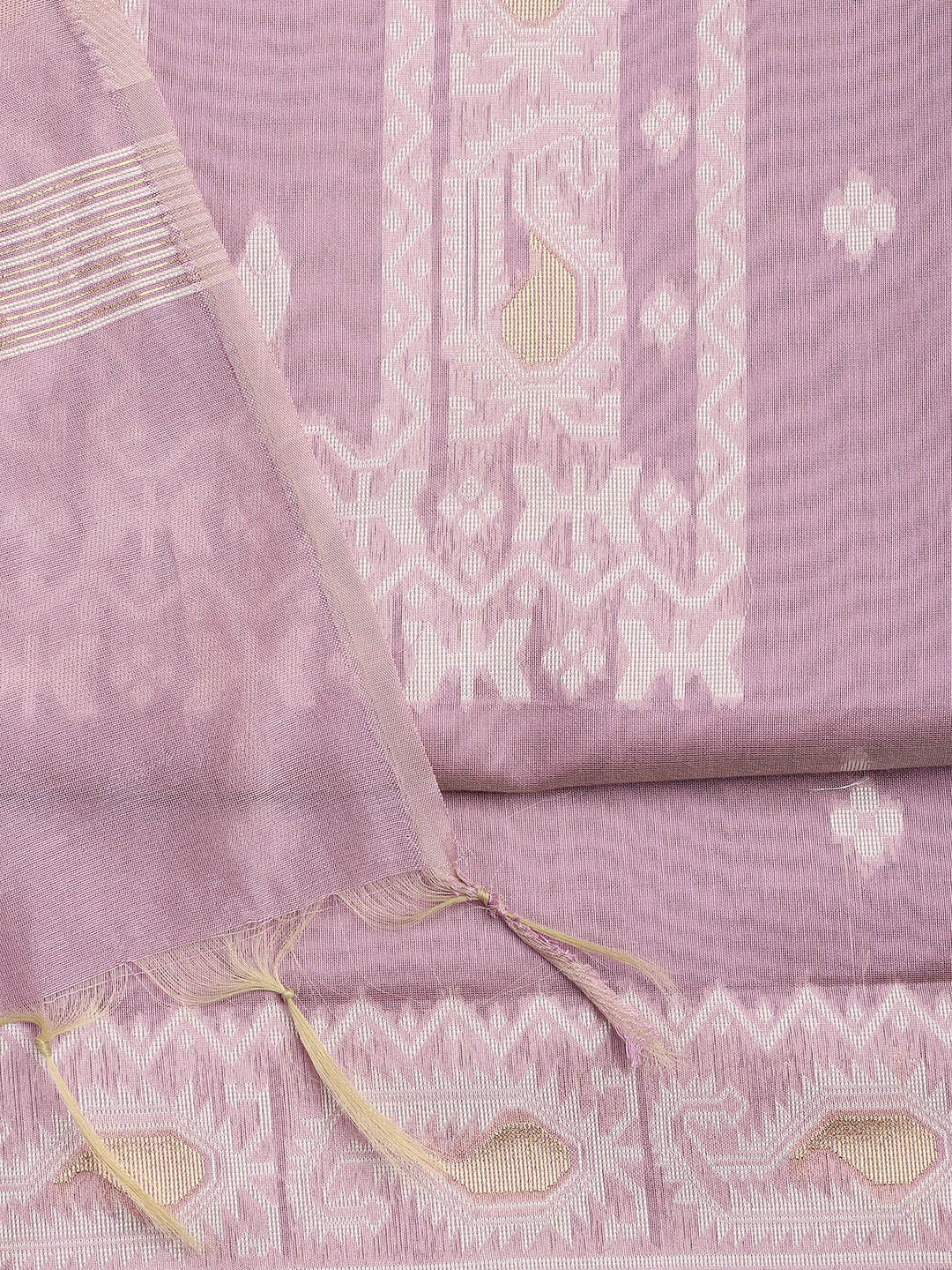 Jamdani Work Chanderi Unstitched Suit Piece With Dupatta