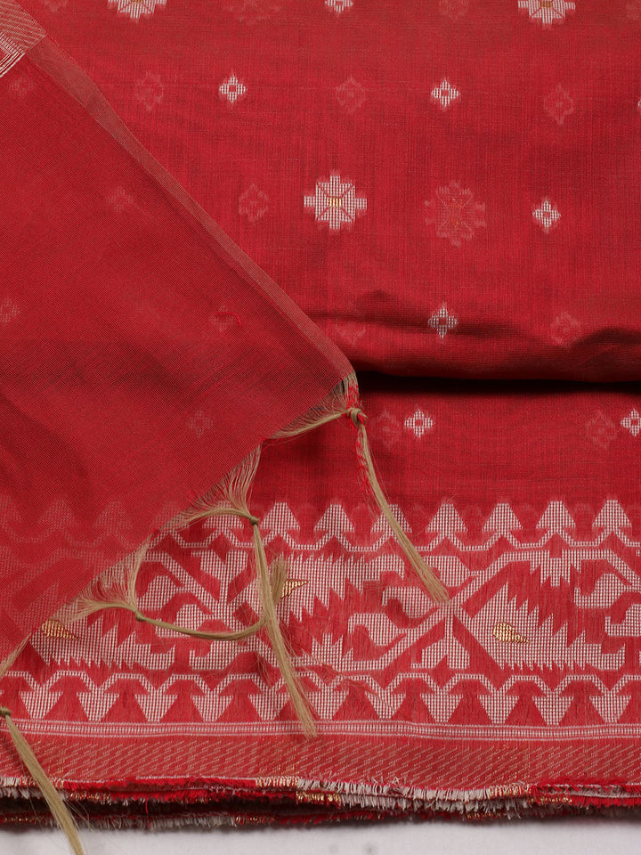 Jamdani Chanderi Unstitched Suit Piece With Dupatta