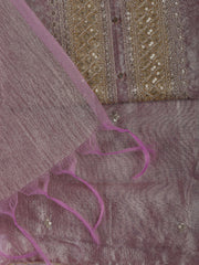 Neck Embroidery Tissue Unstitched Suit With Dupatta