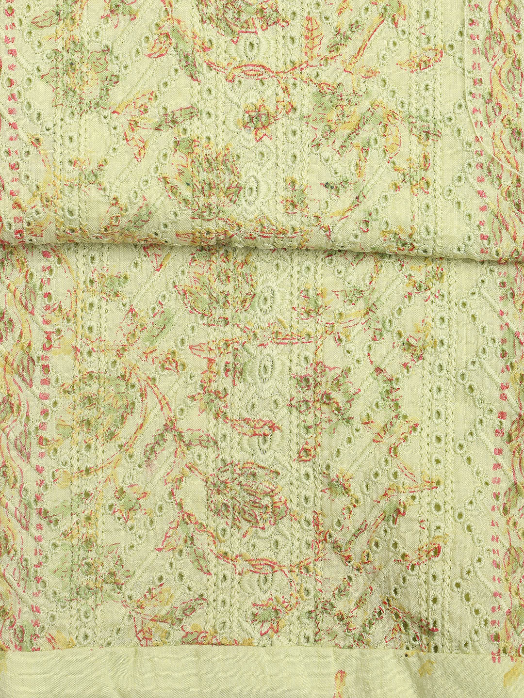 Printed Cotton Blend Unstitched Suit With Dupatta