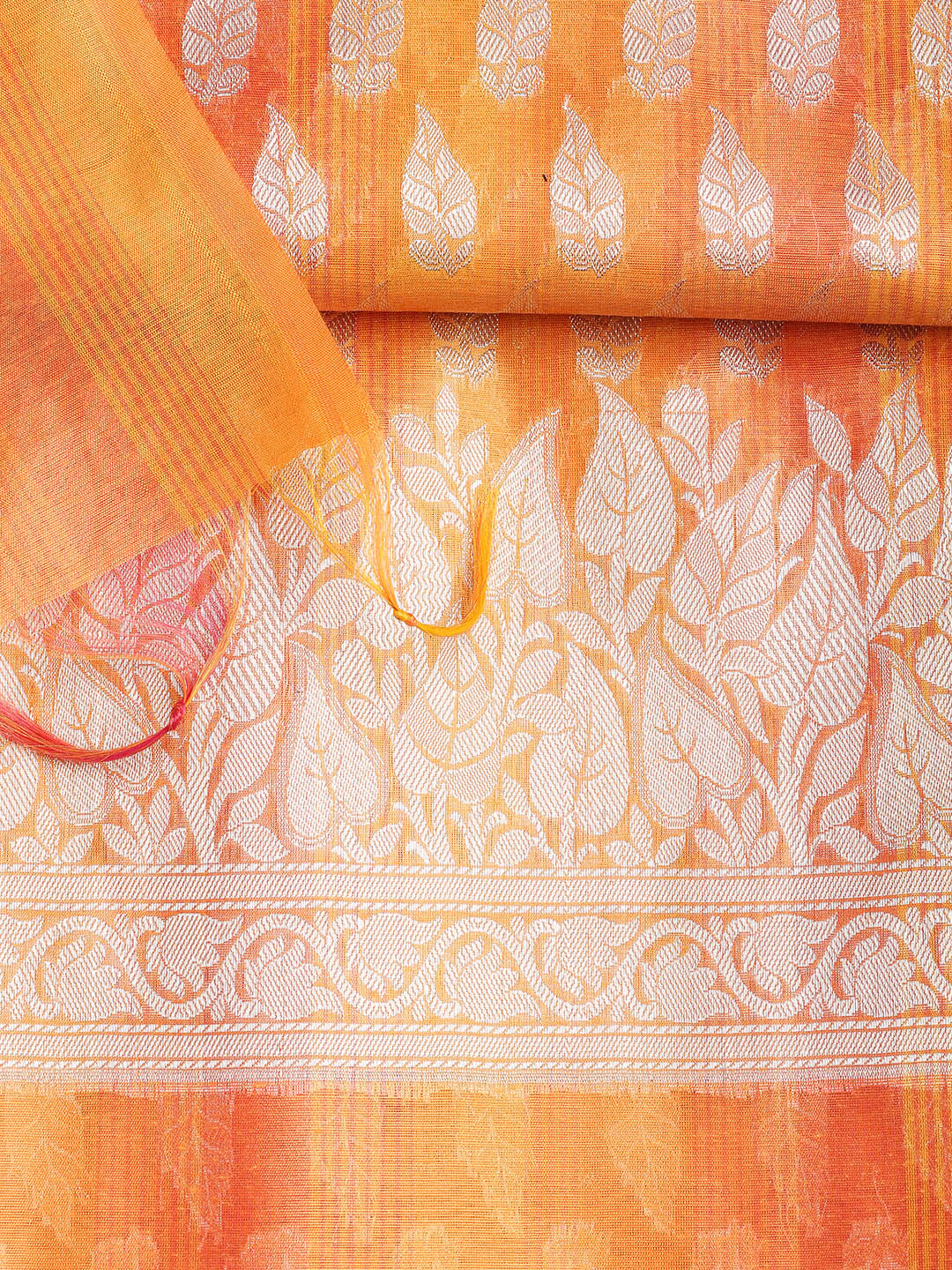 Woven Chanderi Unstitched Suit With Dupatta