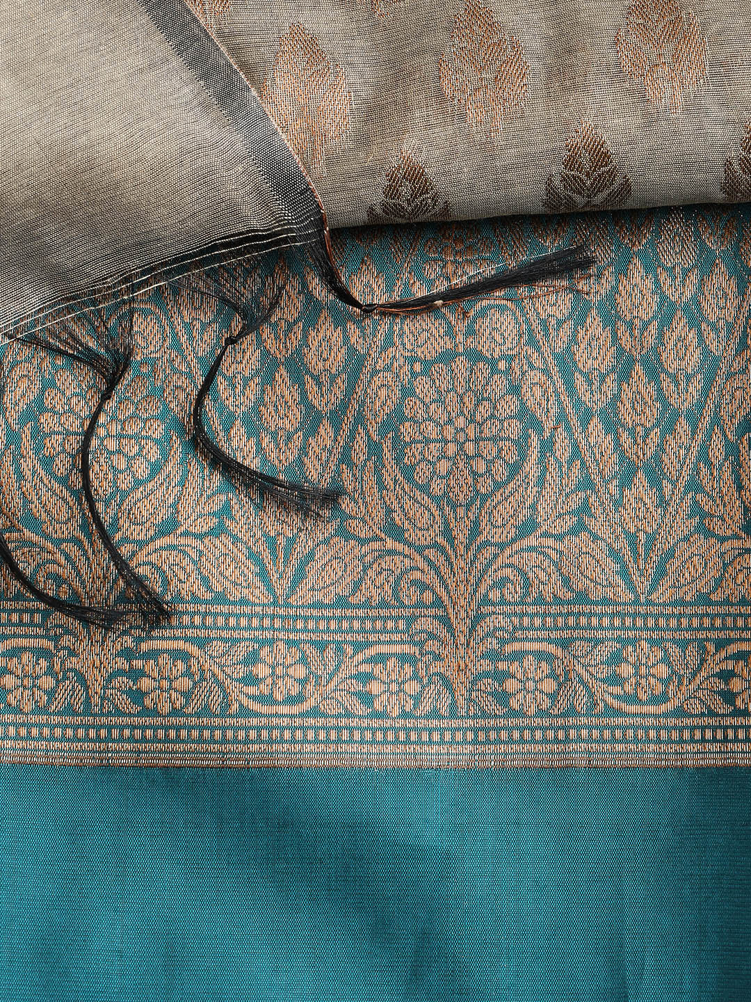 Woven Chanderi Unstitched Suit With Dupatta