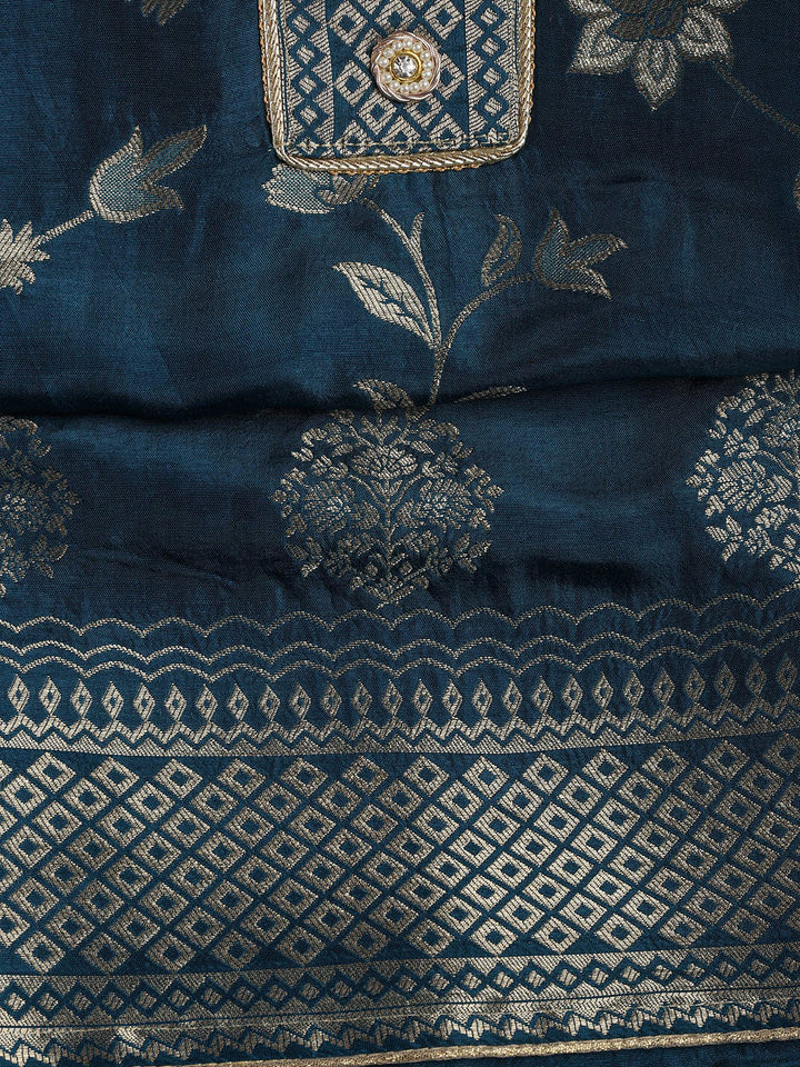 Embroidery Chanderi Unstitched Suit With Dupatta