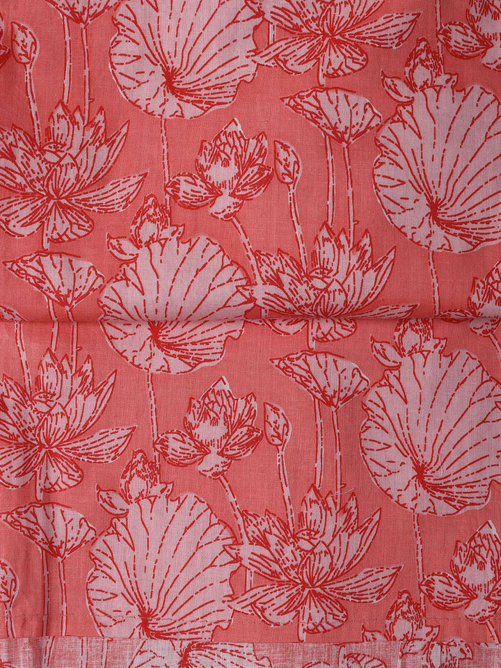 Neck Woek Cotton Blend Unstitched Suit With Dupatta