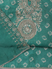 Neck Embroidered Cotton Blend Unstitched Suit With Dupatta